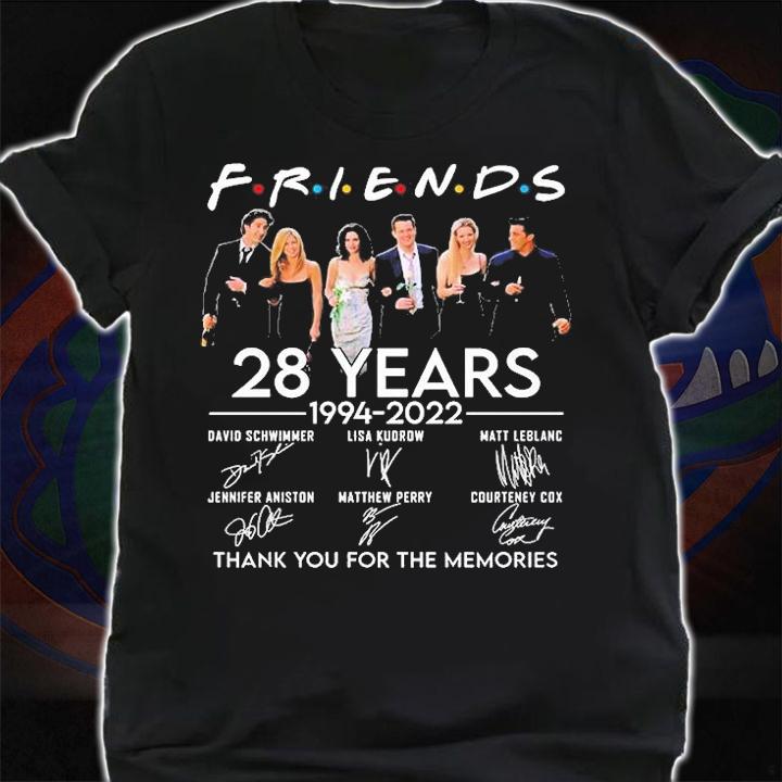 Friends 28 Years 1994 2022 Thank You For The Memories Signature T-Shirt shirt