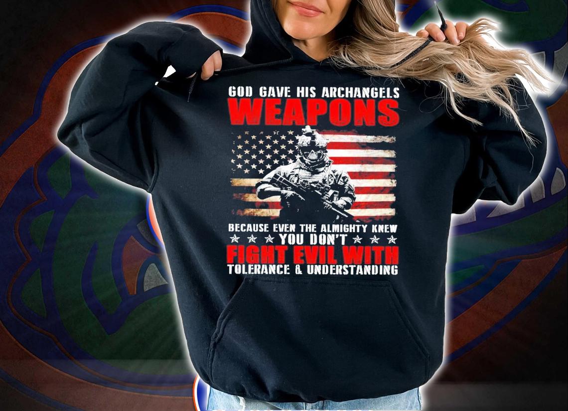 God gave his archangels weapons America flag shirt