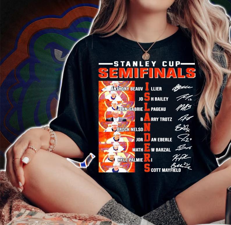 Stanley Cup Semifinals Islanders signatures shirt woman shirt