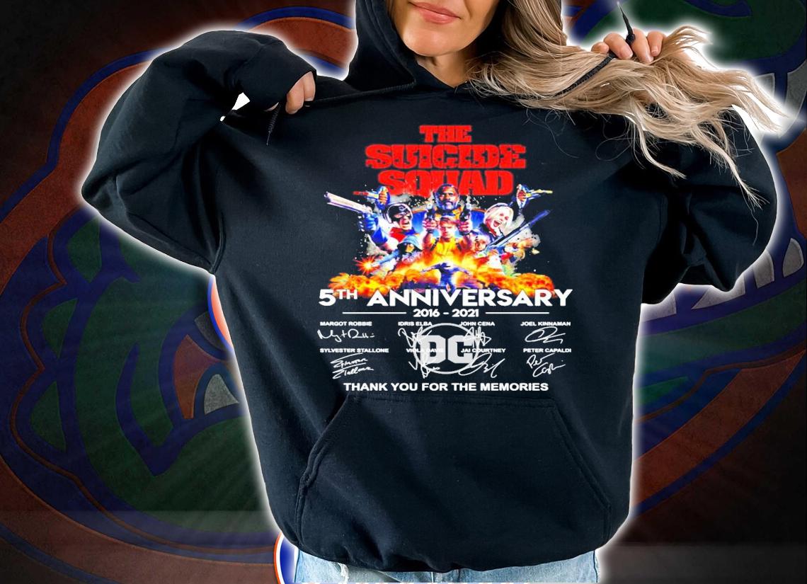 The Suicide Squad 5th anniversary 2016-2021 signatures shirt