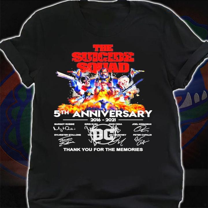 The Suicide Squad 5th anniversary 2016-2021 signatures shirt