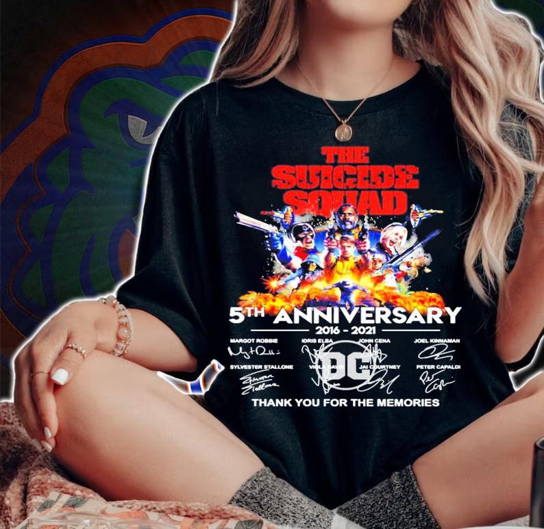 The Suicide Squad 5th anniversary 2016-2021 signatures shirt