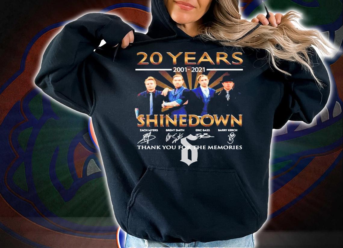 20 years 2001-2021 Shinedown signatures t-shirt