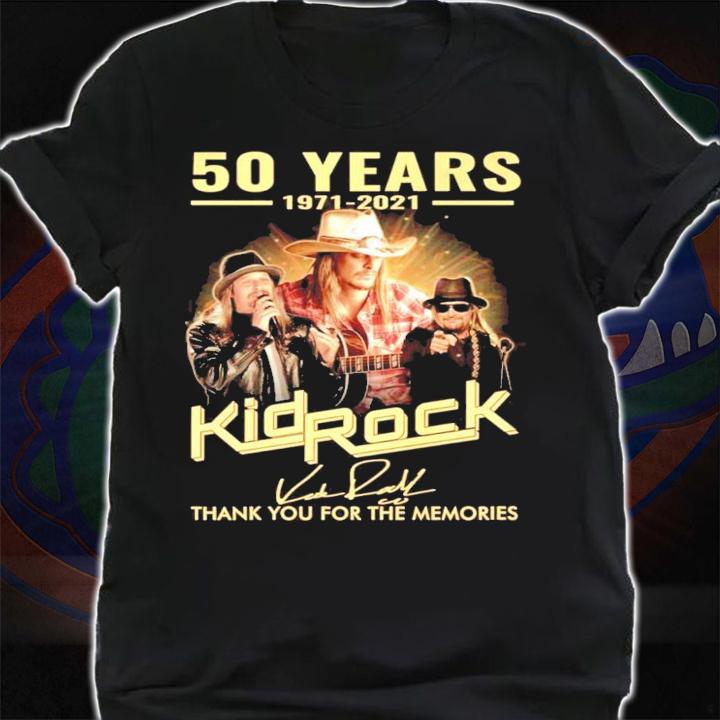 50 years 1971-2021 Kid Rock signature thank you for the memories shirt shirt