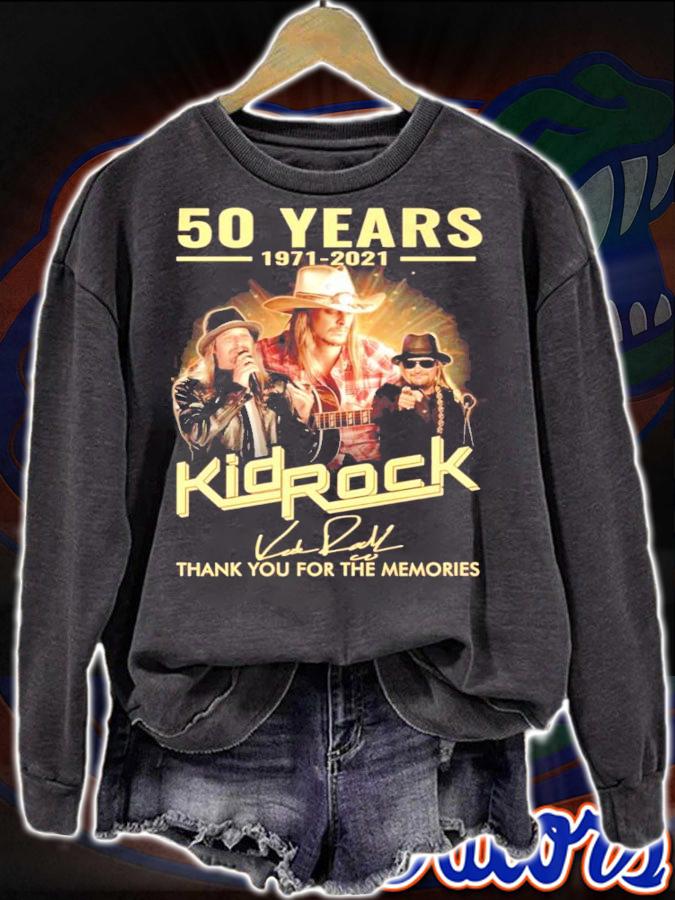 50 years 1971-2021 Kid Rock signature thank you for the memories shirt sweatshirt