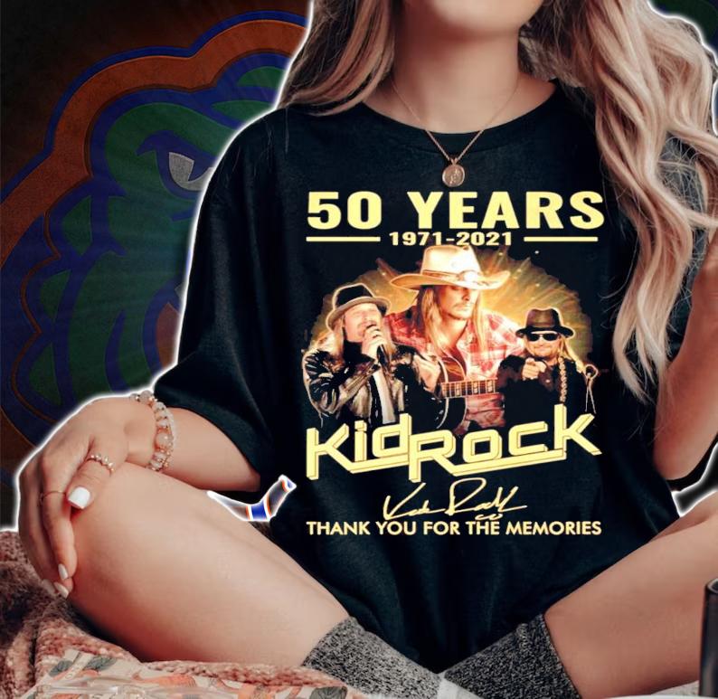 50 years 1971-2021 Kid Rock signature thank you for the memories shirt woman shirt