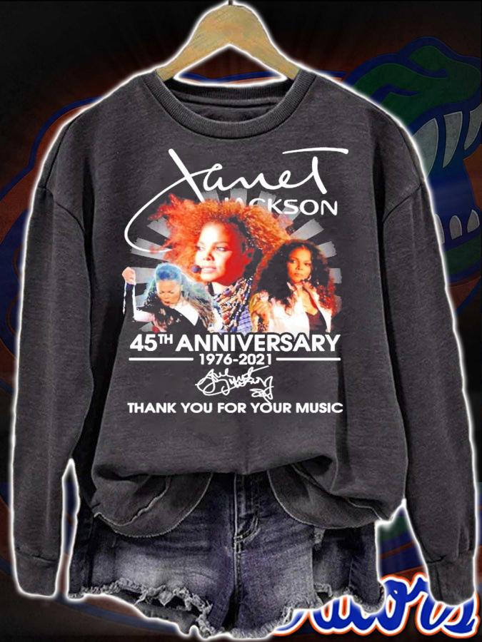 Janet Jackson 45th anniversary 1976-2021 signature thank you for your music shirt