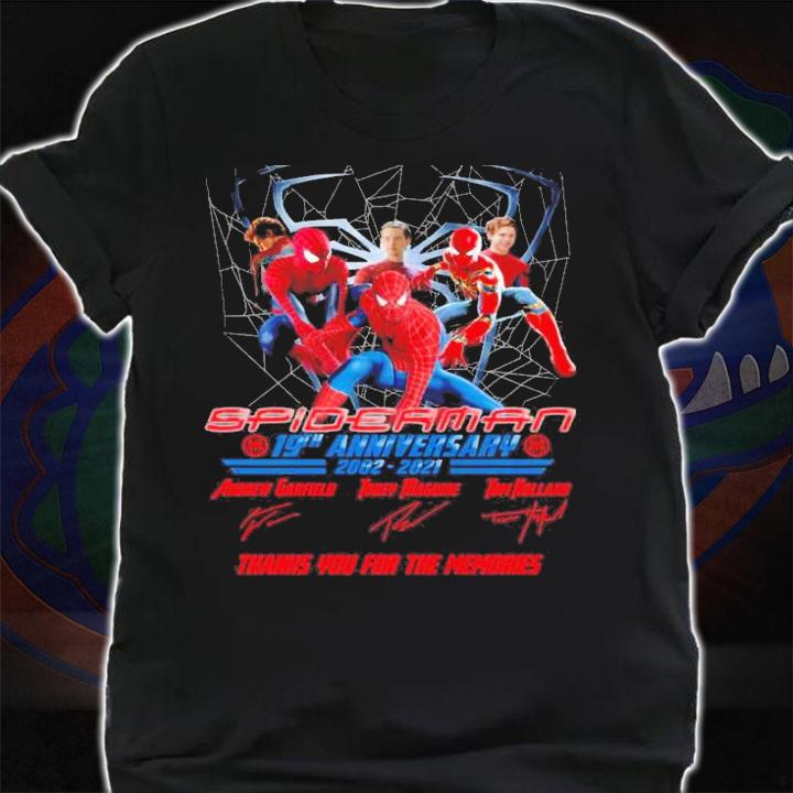 Official Spider Man 19th anniversary 2002-2021 signatures shirt shirt