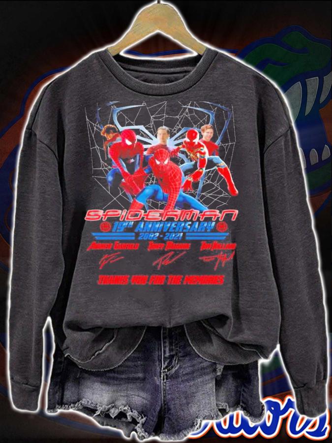 Official Spider Man 19th anniversary 2002-2021 signatures shirt sweatshirt