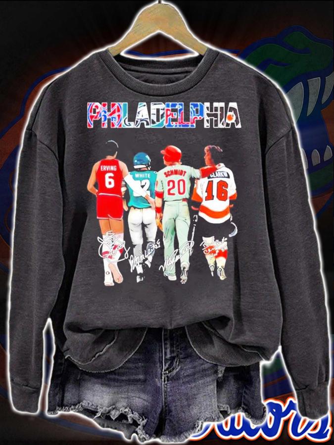 Philadelphia Erving White Schmidt Clarke signature shirt