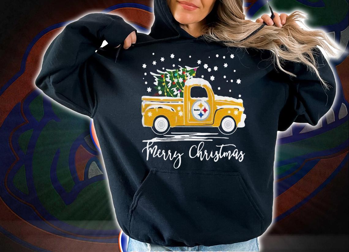 Pittsburgh Steelers Pickup Truck Merry Christmas t-shirt hoodie