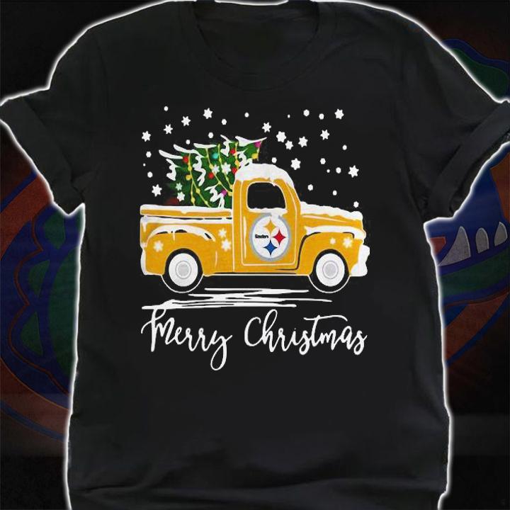 Pittsburgh Steelers Pickup Truck Merry Christmas t-shirt shirt