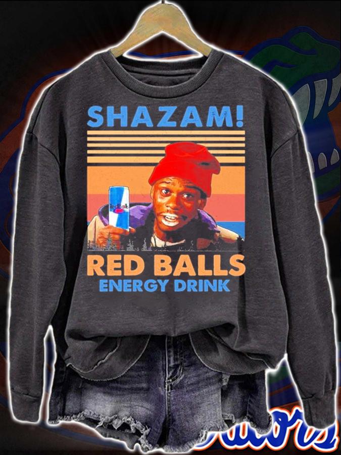 Shazam red balls energy drink vintage shirt sweatshirt