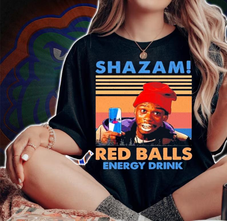 Shazam red balls energy drink vintage shirt woman shirt