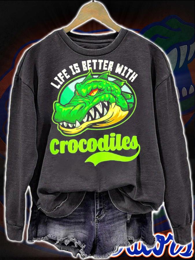 Sporty Crocodiles Design Crocodile shirt sweatshirt