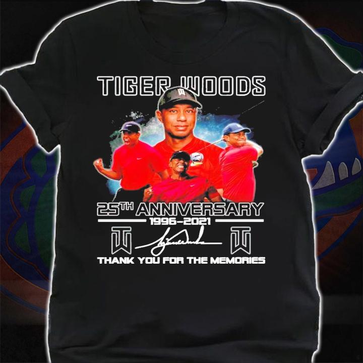 Tiger Woods 25th anniversary 1996-2021 signature shirt shirt