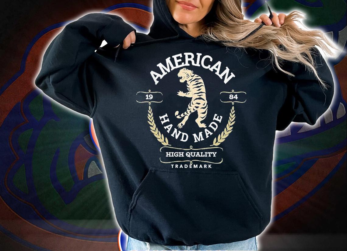 American 1984 Hand Made High Quality Trademark Wild Tiger Vintage poster 60s T-Shirt hoodie