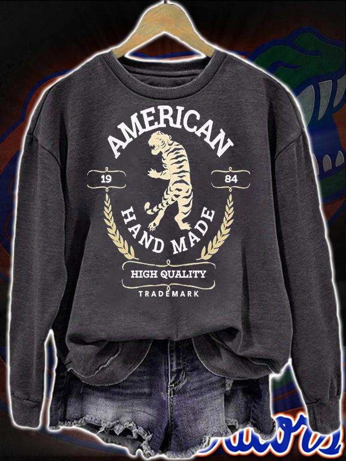 American 1984 Hand Made High Quality Trademark Wild Tiger Vintage poster 60s T-Shirt sweatshirt