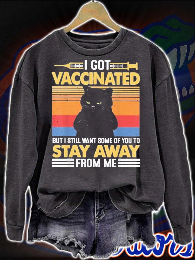 Black cat I got vaccinated but I still want some of you to stay away from me vintage shirt