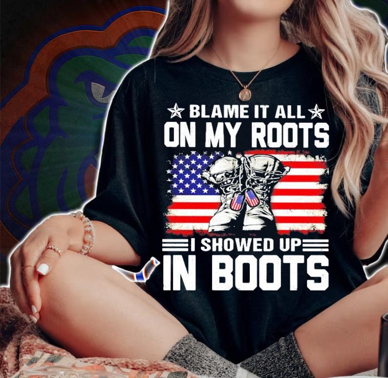 Blame it all on my roots I showed up in boots vintage shirt woman shirt