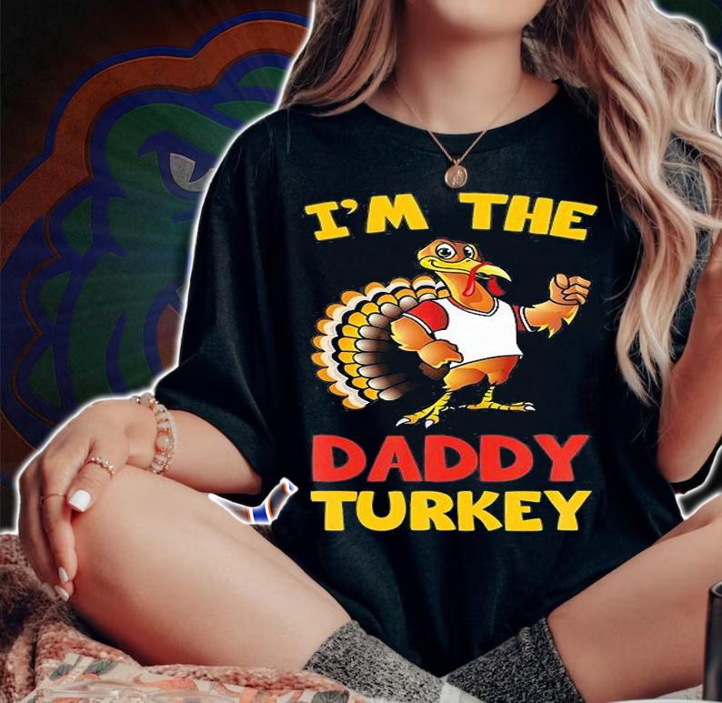 Daddy Turkey Matching Family Group Thanksgiving Gift T-Shirt
