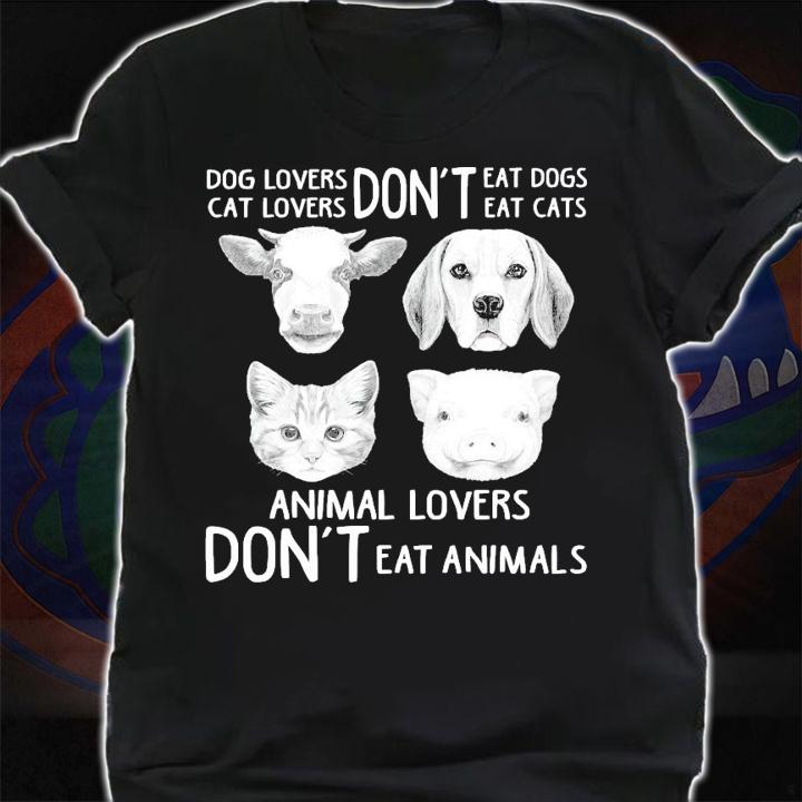 Dog lovers cat lovers don't eat dogs eat cats animal lovers shirt