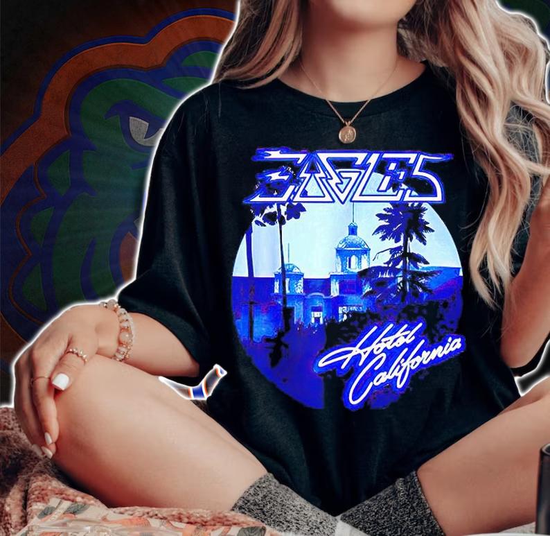 Eagles love Hotels California Band Music 50th years T-shirt woman shirt