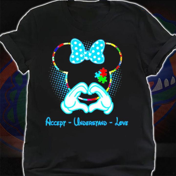 Mickey Mouse heart accept understand love Autism shirt