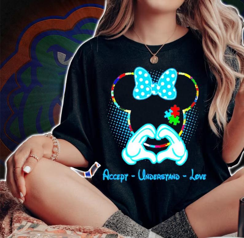 Mickey Mouse heart accept understand love Autism shirt