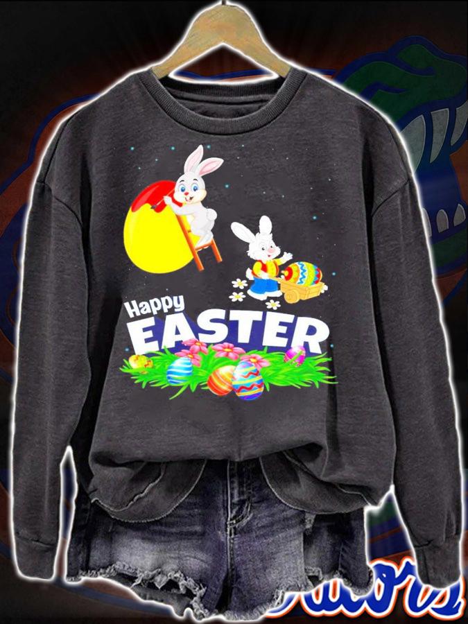 Rabbit happy easter shirt sweatshirt