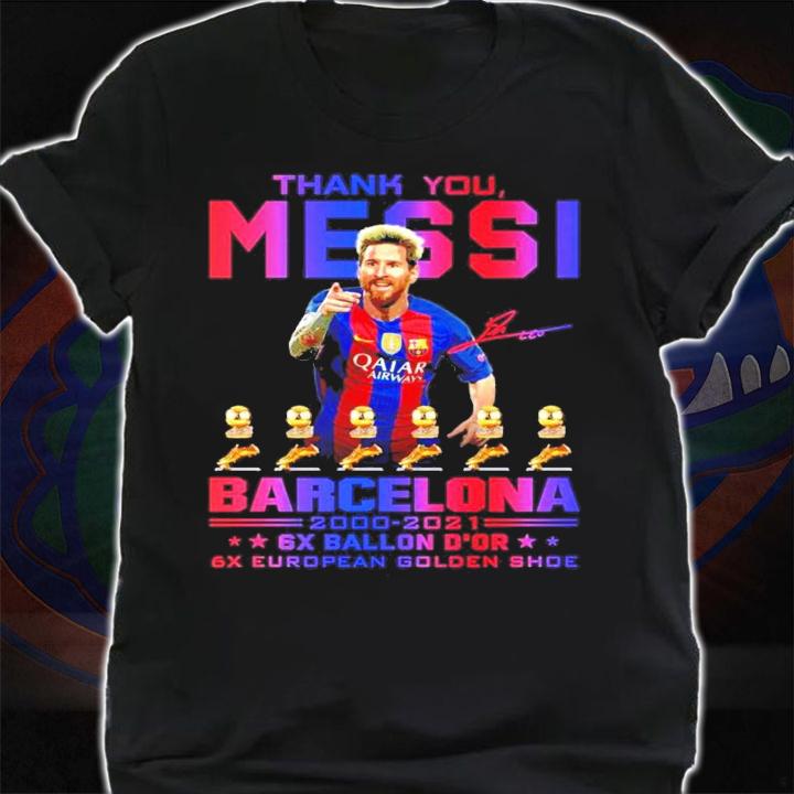 Thank you Messi Barcelona 2000-2021 6X Ballon D'Or signature shirt shirt