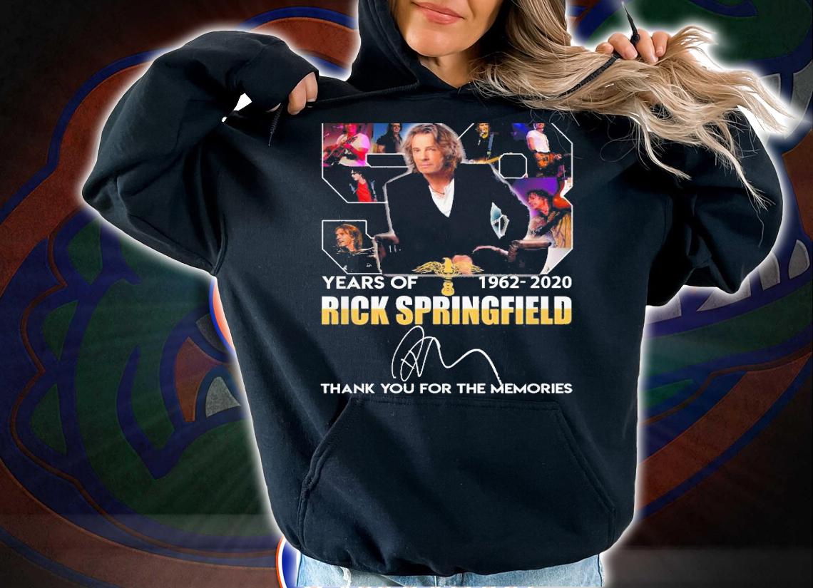 58 Years Of Rick Springfield 1962 2020 Thank You For The Memories t-shirt