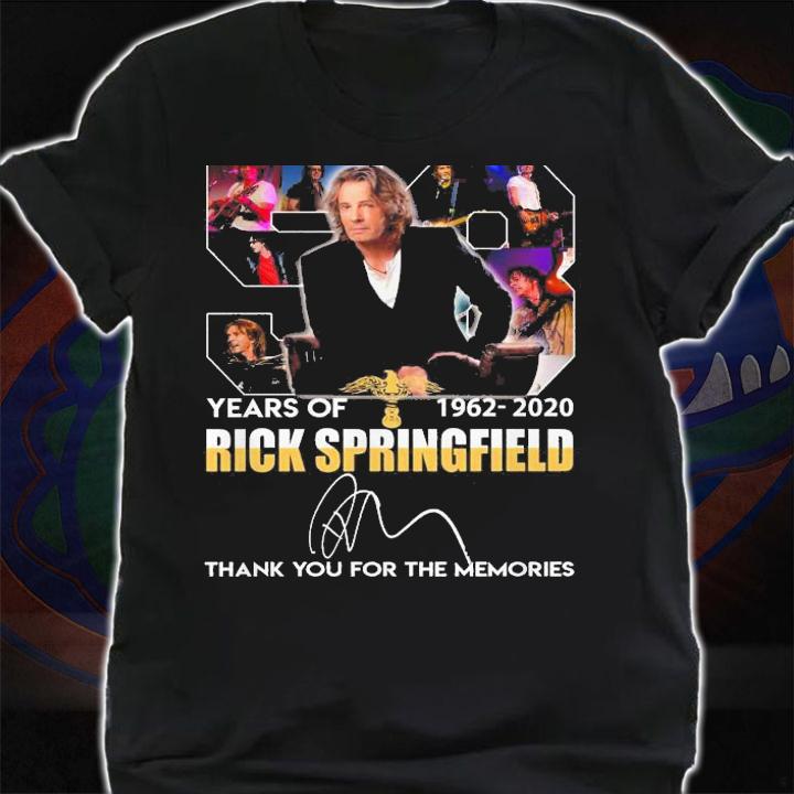 58 Years Of Rick Springfield 1962 2020 Thank You For The Memories t-shirt