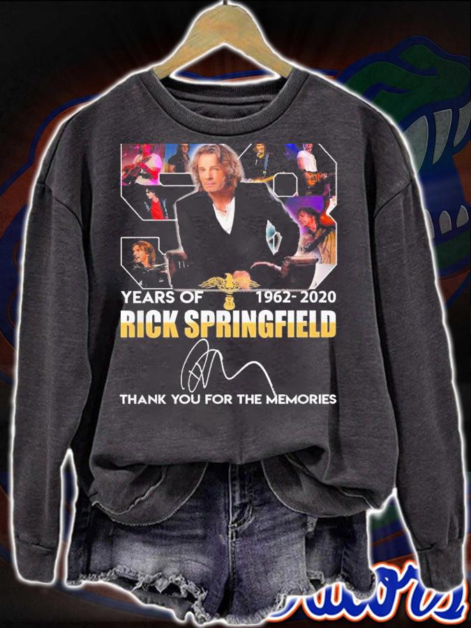 58 Years Of Rick Springfield 1962 2020 Thank You For The Memories t-shirt