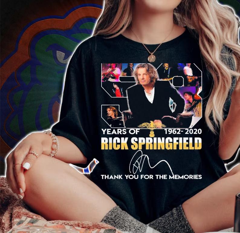58 Years Of Rick Springfield 1962 2020 Thank You For The Memories t-shirt
