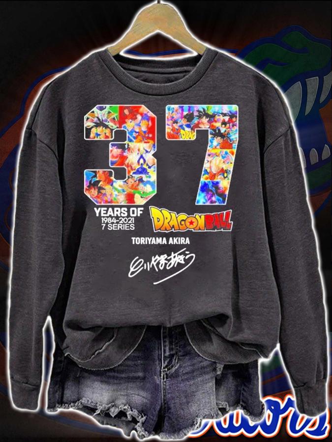 37 years of 1984 2021 7 series Dragon Ball Toriyama Akira signature shirt sweatshirt