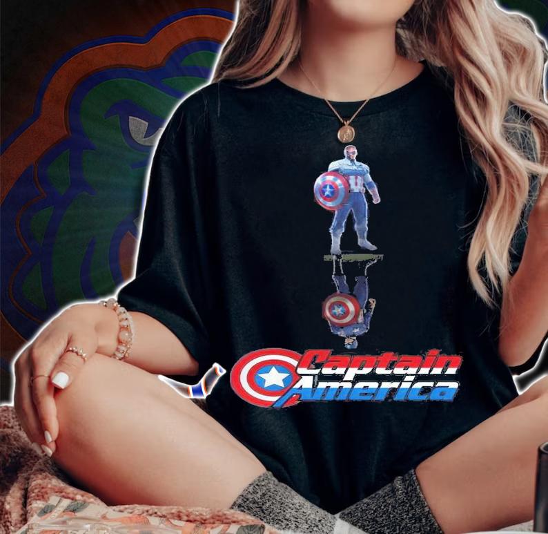 The Falcon Captain America water reflection mirror shirt woman shirt