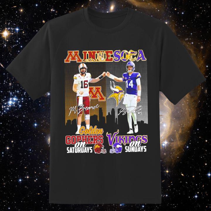 Shop Minnesota Golden Gophers and Vikings Autograph T-Shirt Now!
