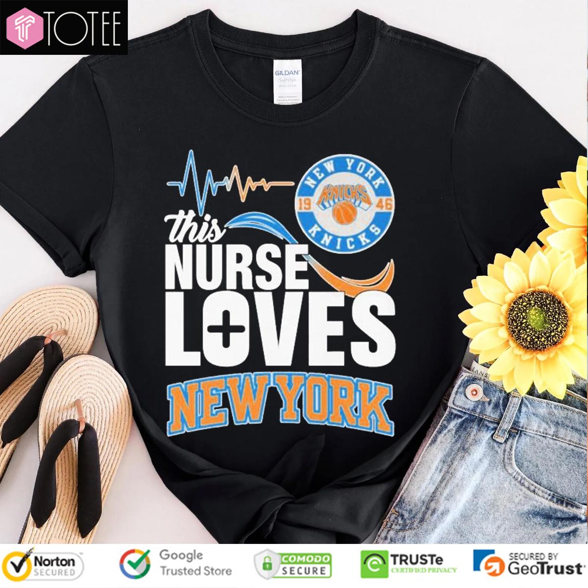 This Nurse Loves New York Knicks 1946 Heartbeat T-Shirt