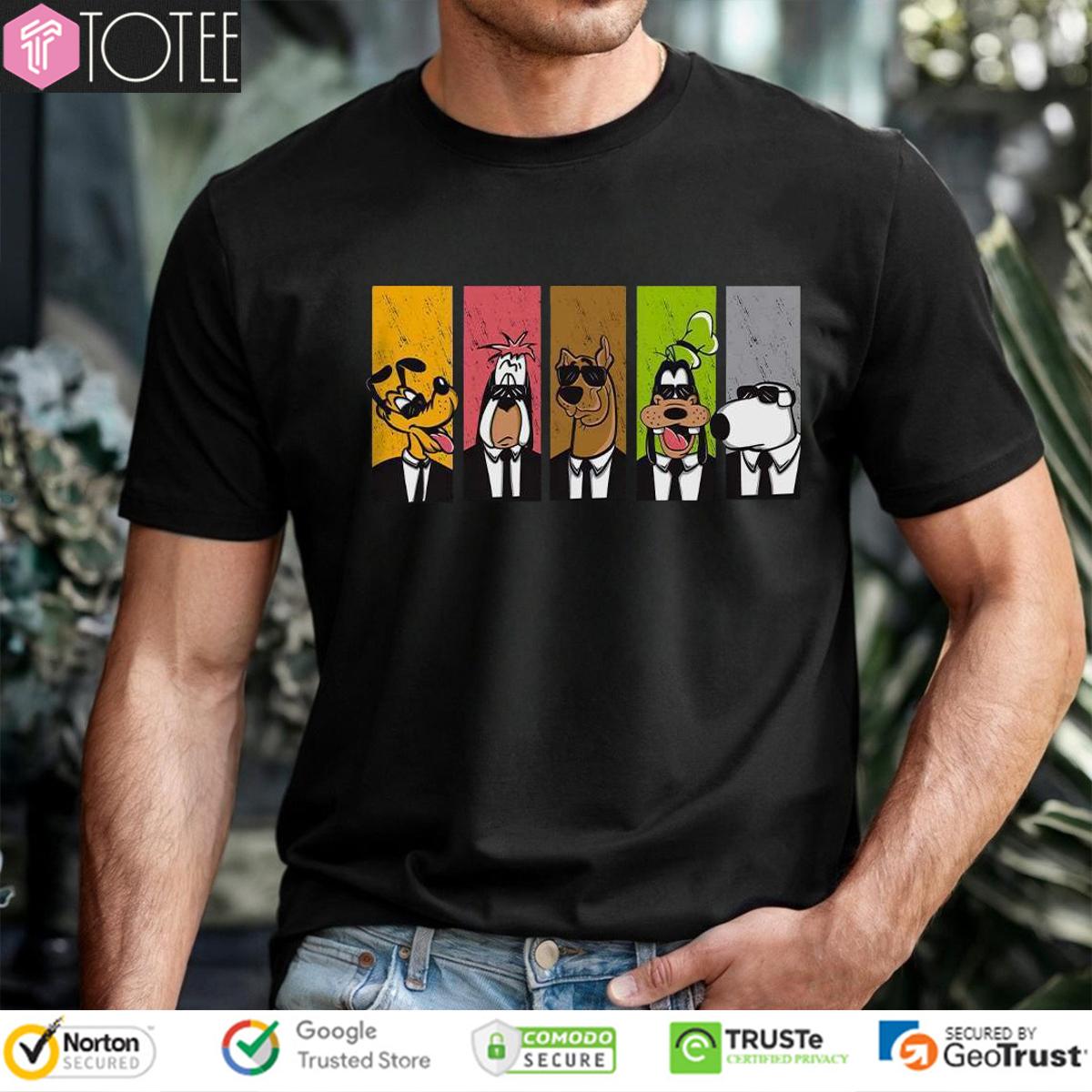 Cartoon Dogs Pluto Scooby Doo Goofy Parody MIB T-Shirt
