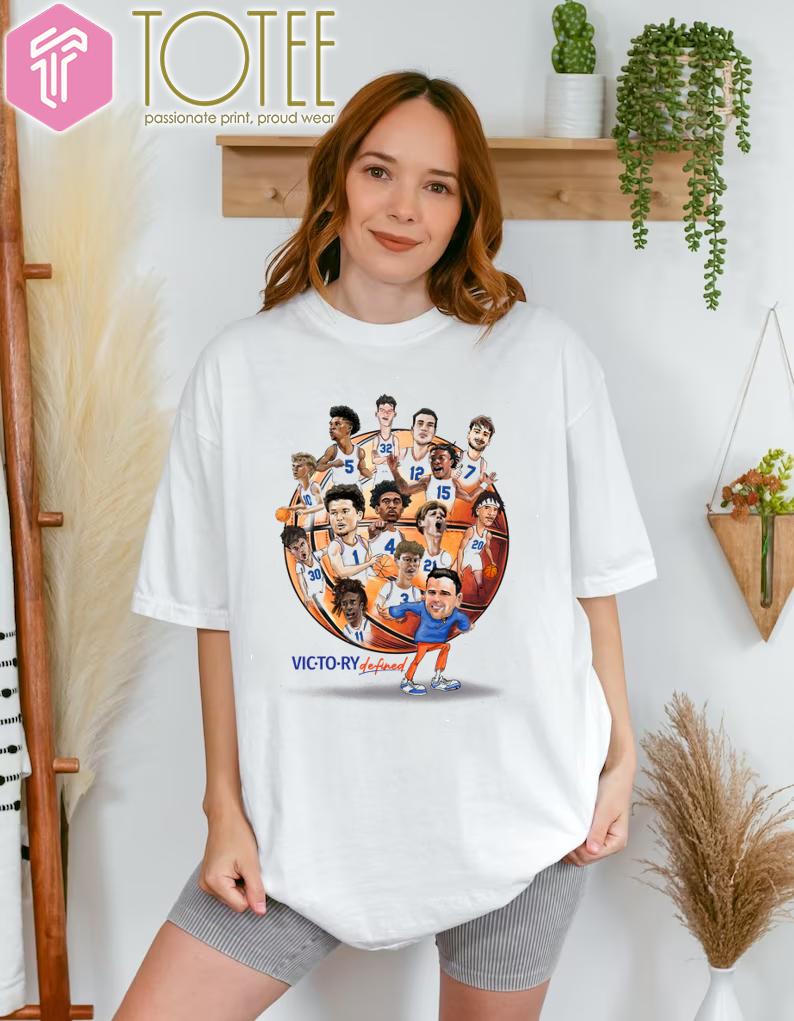 Victory Defined Florida Mens Basketball Student-Athletes Caricature T-Shirt
