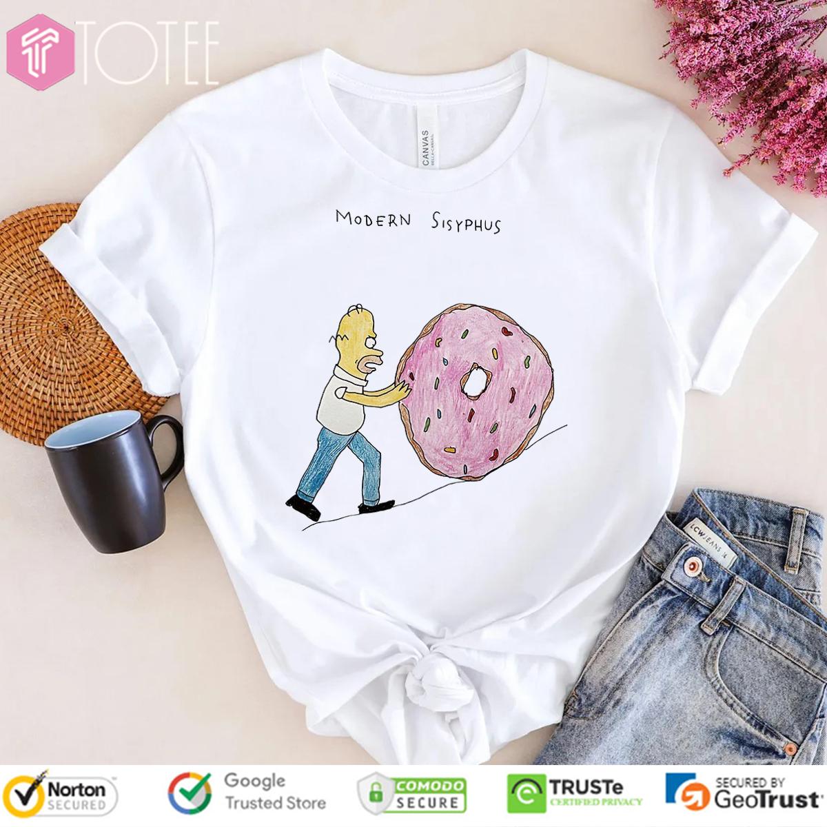 Homer Simpson Modern Sisyphus Donut T-Shirt