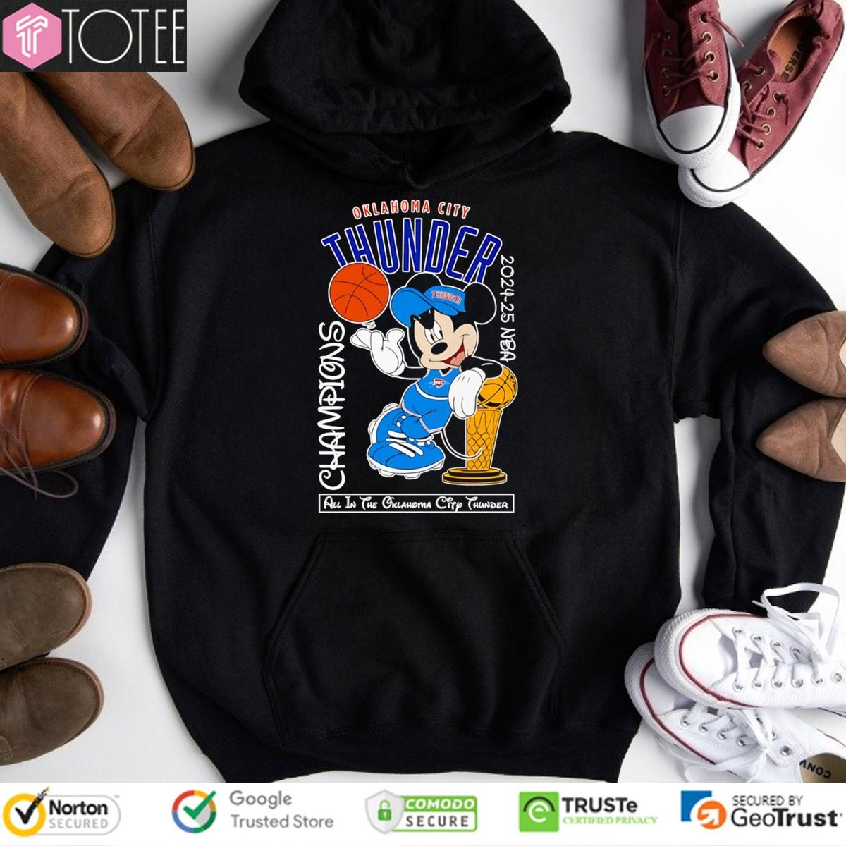 Disney Mickey All In The Oklahoma City Thunder 2024-2025 Nba Champions Hoodie