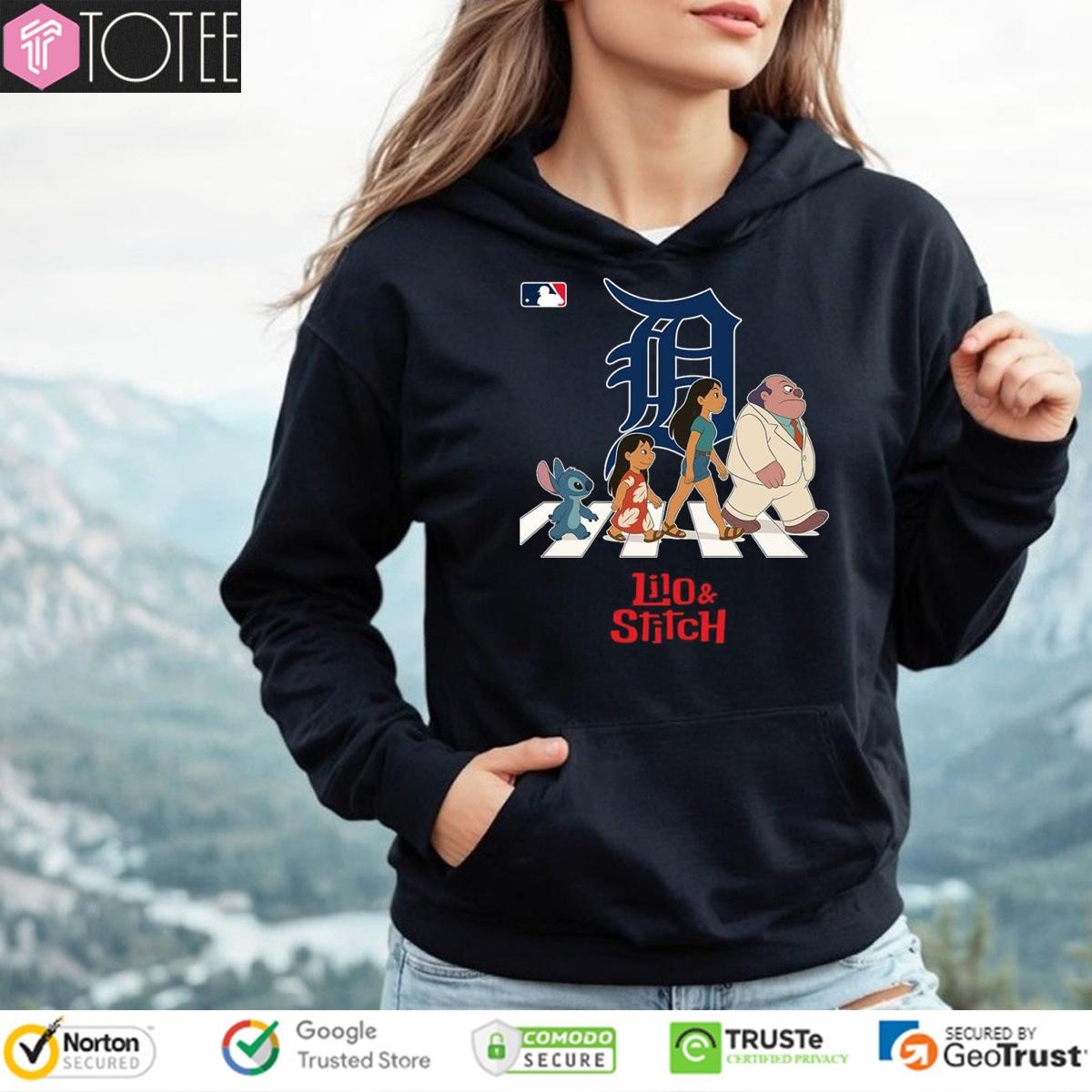Lilo And Stitch Abbey Road Detroit Tigers Baseball Hoodie