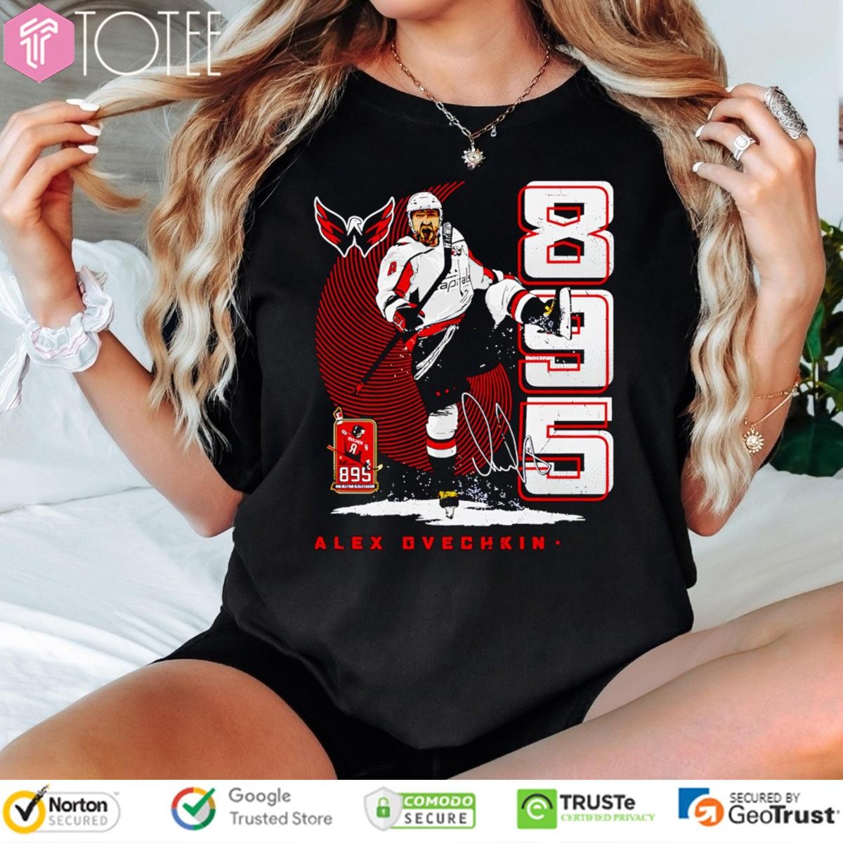 Alex Ovechkin 895 Goals Scorer Washington Capitals Signature T-shirt