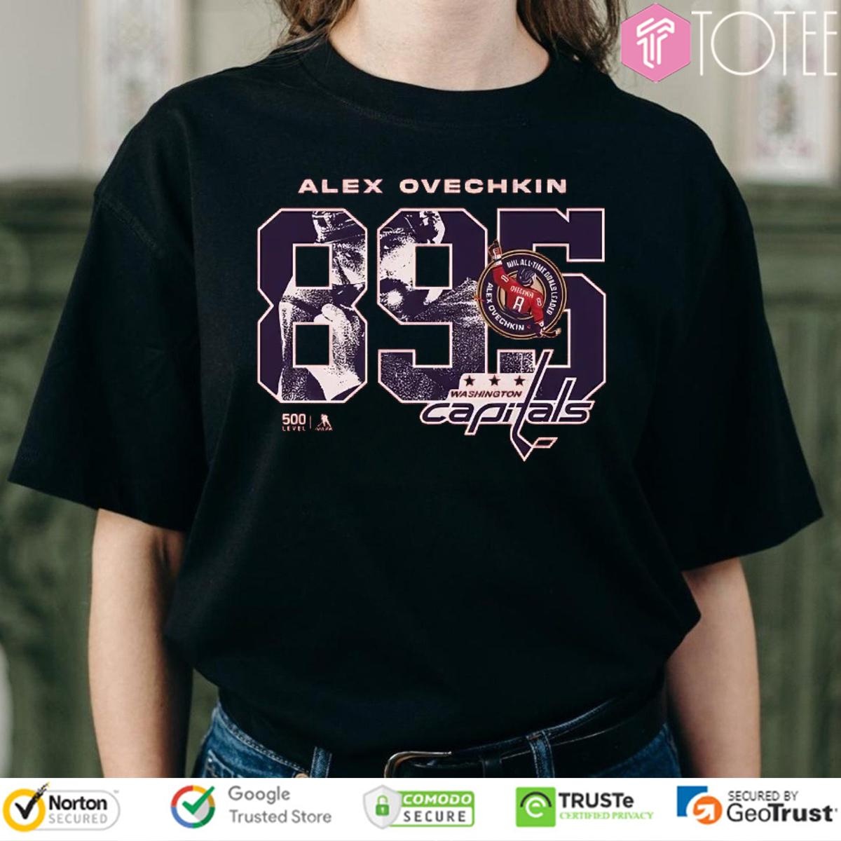 Alex Ovechkin 895 Washington Capitals Hockey Goals Scorer Overlay T-shirt